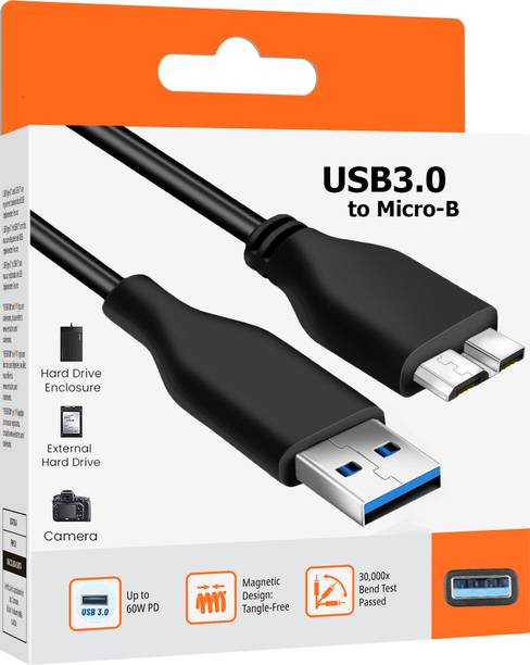 HexaGear Power Sharing Cable 3 A 1 m Copper Braiding Reliable USB 3.0 Data Cable for HDD – Fast Backup & Sync