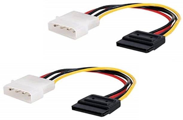 Steko Power Sharing Cable 15 m (2 Pieces) 4 Pin Molex to 15 Pin Power Sata Cable for SSD, HDD