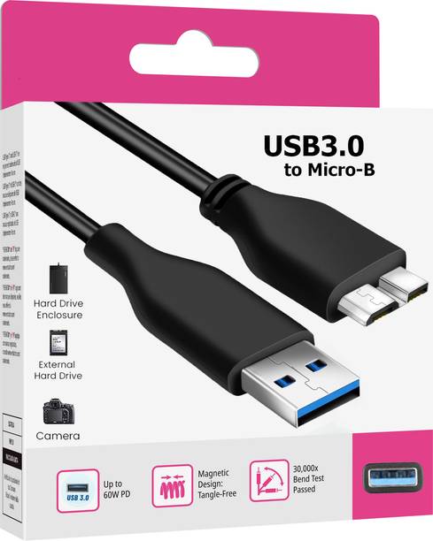 HexaGear Power Sharing Cable 3 A 1 m Copper Braiding Secure USB 3.0 Data Cable for External HDD – Speedy Transfers