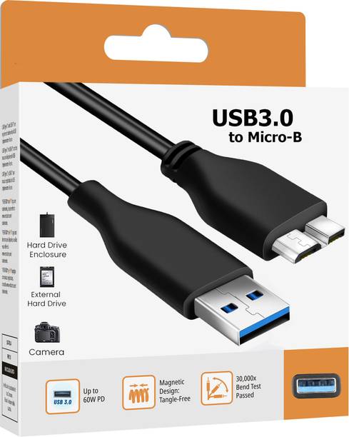 HexaGear Power Sharing Cable 3 A 1 m Copper Braiding Top Quality USB 3.0 Cable for External HDD – Secure Transfers