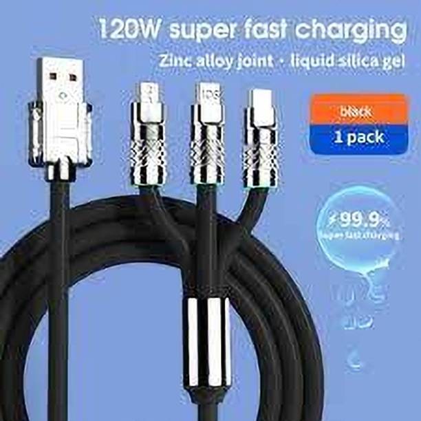 TECHEL Power Sharing Cable 3 m fat cable 3-in-1 Cable Charger Portable vbn7