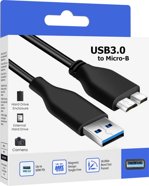 HexaGear Power Sharing Cable 3 A 1 m Copper Braiding Sturdy USB 3.0 Cable for External HDD – Quick, Smooth Transfers