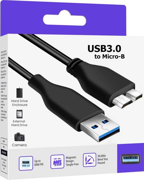 HexaGear Power Sharing Cable 3 A 1 m Copper Braiding Premium USB 3.0 HDD Cable – Speedy Data Transfer & Safe Backup