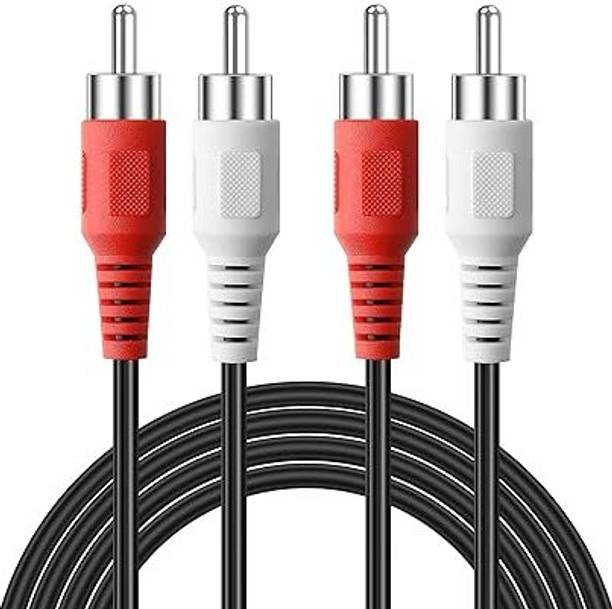 XENOAHS RCA Audio Video Cable 3 m TV-out Cable 2RCA to 2RCA Male Stereo Audio Video Cable (Black, For DVD) 3-MTR