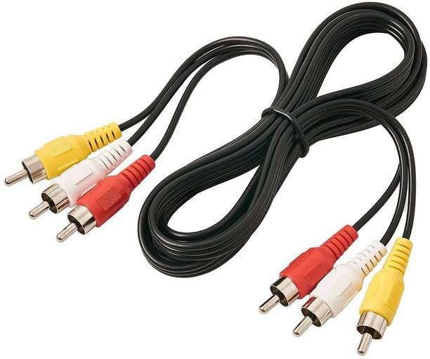 Imaashi RCA Audio Video Cable 1.5 m PVC 3RCA to 3RCA Cable - Male to Male Audio Video AV Cable for TV, DVD Player, Home Theater Systems