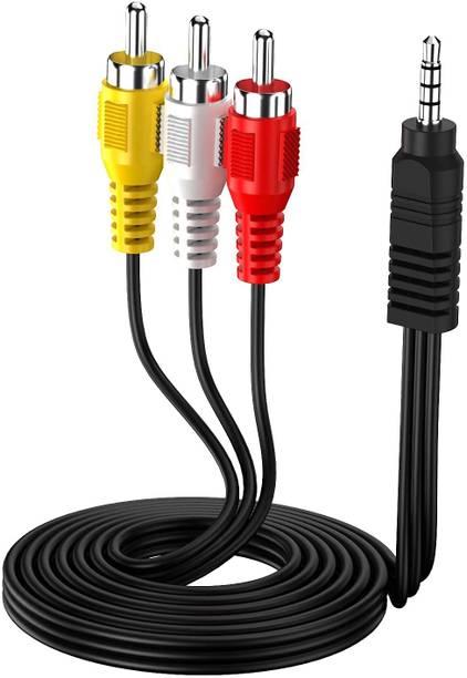 Muchoconnect TV-out Cable 3.5mm to rca cable | AV cable for TV designed for analog audio & composite video