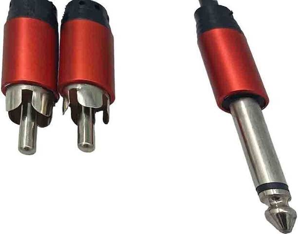 AXILENT PRO RCA Audio Video Cable 1.5 m Mono 6.35 mm 1/4-inch P38 Male to 2 RCA male Audio cable for guitar, Amplifier,other professional audio equipment.1.5 Meter.