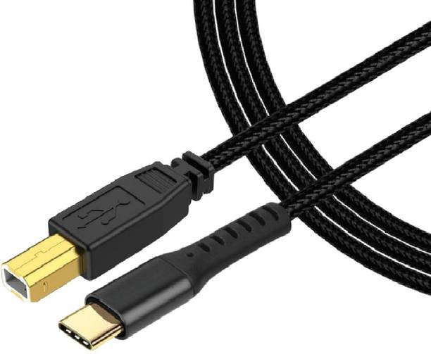 Aliens Reversible USB 2.0 1.5 m USB-C to USB-B 2.0 Printer Cable, 480Mbps, Nylon Braided