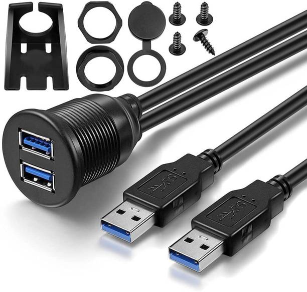 fdealz Reversible USB 2.0 1 m USB 3.0 Flush Mount Cable, Dual USB 3.0