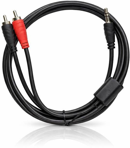XENOAHS Stereo Audio Cable 0 A 3 m PVC Shielding Premium Quality 3.5 mm Stereo Audio Male to 2 RCA Male Cable,(Black) For TV, 3 MTR