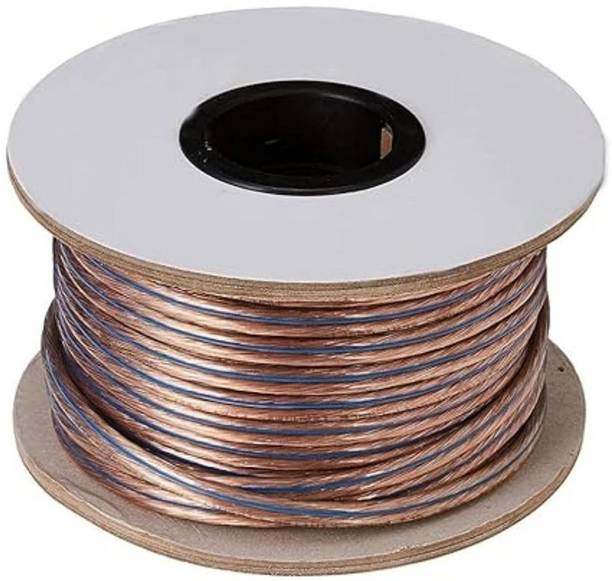 DRUMSTONE Stereo Audio Cable 7.6 m 23/52 Bare Copper Speaker Wire (25ft)