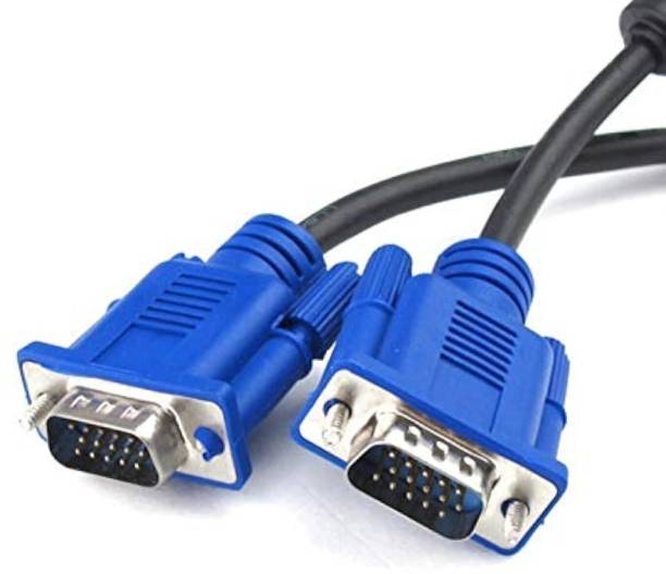 CV STUFF VGA Cable 1.5 m High Quality VGA Cable | Male to Male VGA Cable 3 Meter, Support PC/Monitor/LCD/LED, Plasma, Projector, TFT - (1.5 Meter, Black)