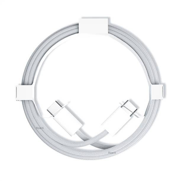 RoarX Type C 6 A 1 m Nylon Braided USB Type C to C Cable Compatible with i_ Phone 15 Charger