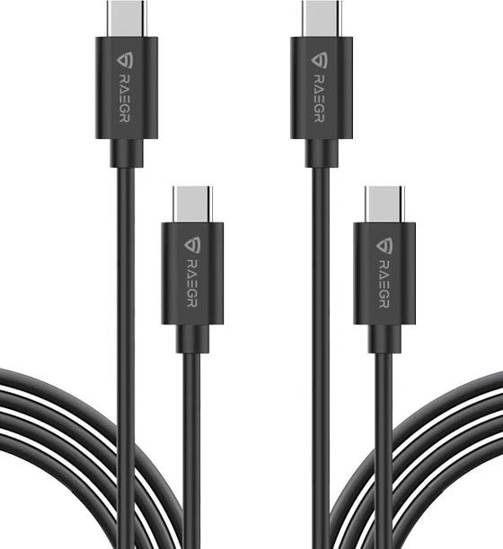 RAEGR Type C 1 m RapidLine USB Type-C to Type-C Cable Combo, (1M/3.3ft) |Upto 20W PD Fast Charging 3A