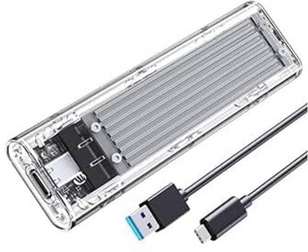 1Goal Type C 1 m M.2 to Type-C USB3.1 Gen2 10Gbps Transparent External Solid State Drive Adapter Enclosure for 2280 2260 2242 2230 PCI-E M2 M-Key SSD, USB Type C Converter Case
