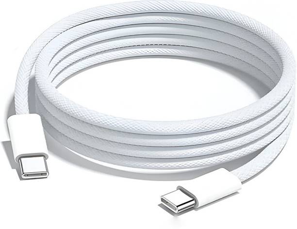 sparcx Type C 6 A 1 m Silver Wrap, TPE Braided USB C to USB C Cable, 60W USB C Braided (1m, 1 Pack), Type C Fast Charging Cable Support with ios devices 15 Pro Max Plus iPad and android devices
