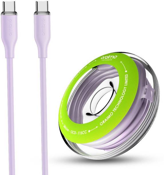 ORAIMO Type C 3 A 1 m 60W Type-C to Type-C Fast Charging Cable|1M Silicone Cable|Dustproof|Carry Case Included (OCD-115CC)