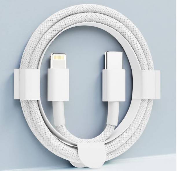 Deal Bazaar Type C 0 A 1 m NA Nylon Braided Type-C to Lightning Cable – Compatible with Apple Devices