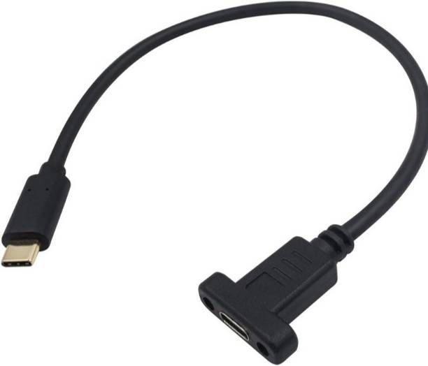 TECHGEAR Type C 0.2 m USB C Extension Cable Short, USB C Panel Mount type c Extender Cable