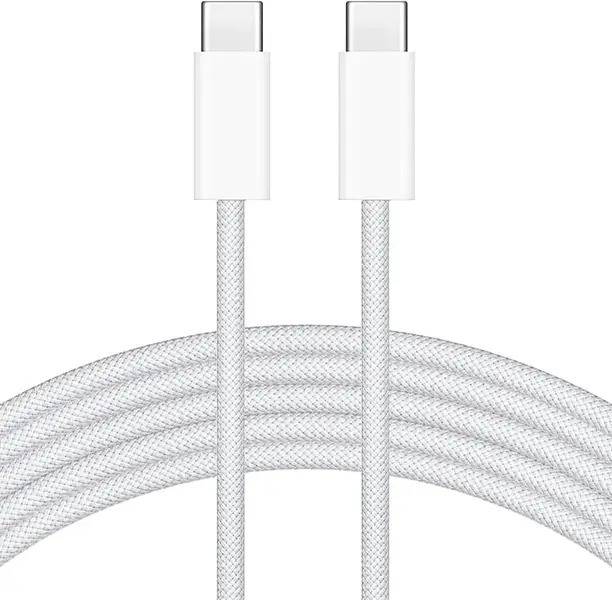 VOOCfiT Type C 6 A 1 m COPPER BRAIDING Fast Charging Cable, Braided USB-C PD Data Cable for iPhone 15, 16, 17, Samsung