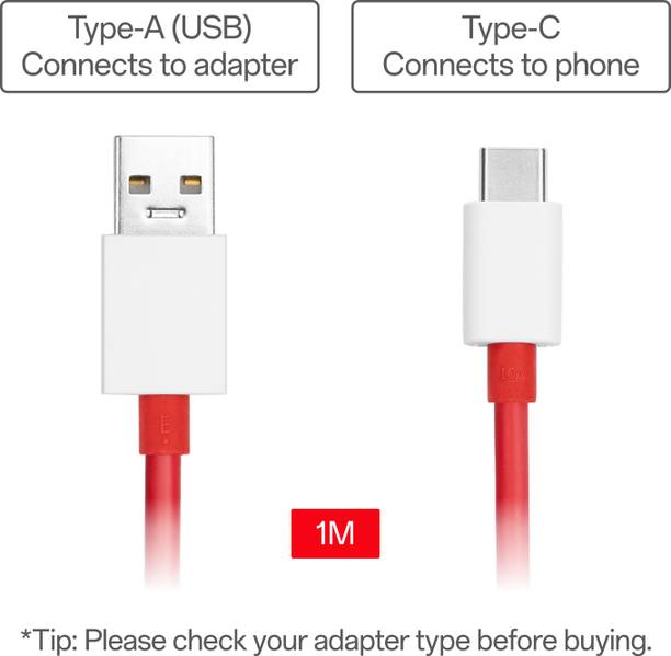 OnePlus USB Type C Cable 10 A 1 m SUPERVOOC,VOOC,QC USB-A to Type-C Cable