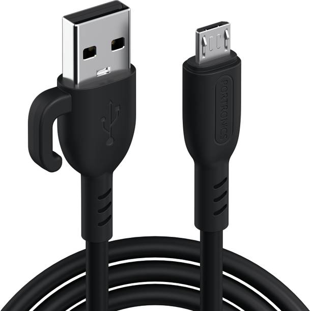 Portronics Micro USB Cable 3 A 1 m Konnect Core 3 USB-A to Micro Cable,Inbuilt Cable Management Hook,3A