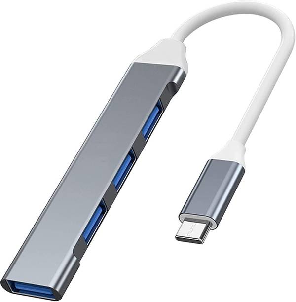 DooBuy Type C 0.2 m USB C Hub Multiport Adapter with 4 USB Ports High Speed 3.0 USB Hub for Laptop USB Type C Hub for MacBook Pro Air C-Type Smartphones USB Extender with Multi USB Port