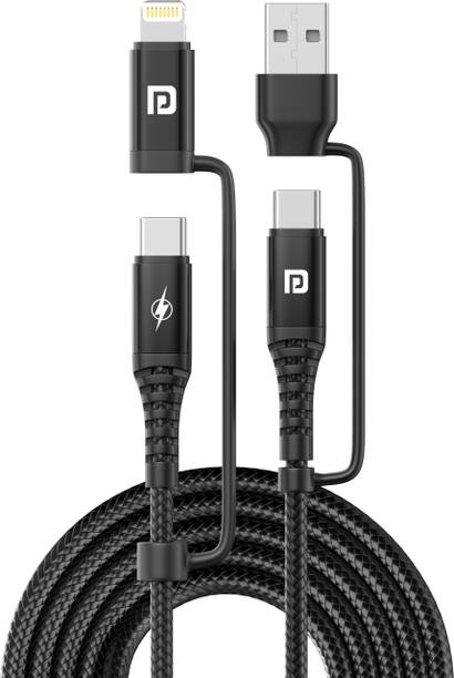 Portronics Type C 2 A 1.2 m Konnect J8 60W Max Output Multifunctional Charging Cable