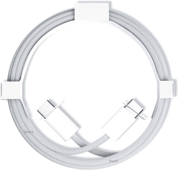 RoarX Type C 6 A 1 m Nylon Braided Fast Charging Type C to Type C Cable For iPhone 15 Plus