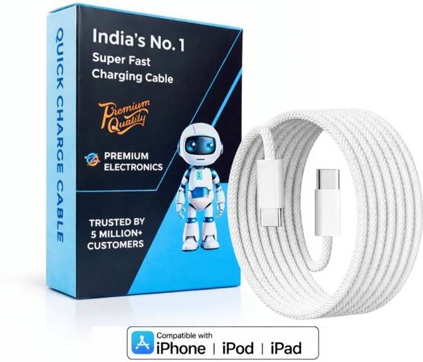 Marchpower Type C 5 A 1 m Original USB C to C Nylon Braided Cable Fast PD Charging 20 W (MFi Certified)