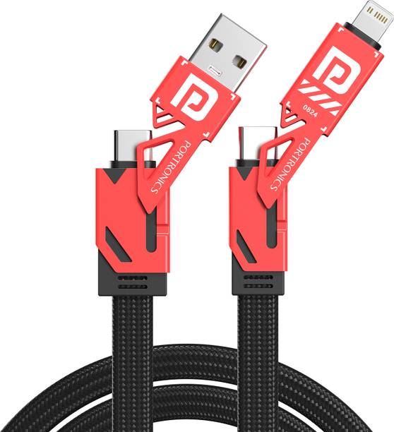 Portronics Type C 3 A 1 m Procharge 4 60W 4-In-1 Multifunctional Fast Charging Cable With Multiple Port