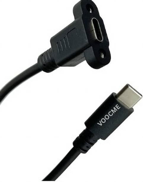 VOOCME Type C 2 A 0.3 m NA USB 3.1 Type-C Male to Female Extension Cable, USB C Panel Mount 10Gbps