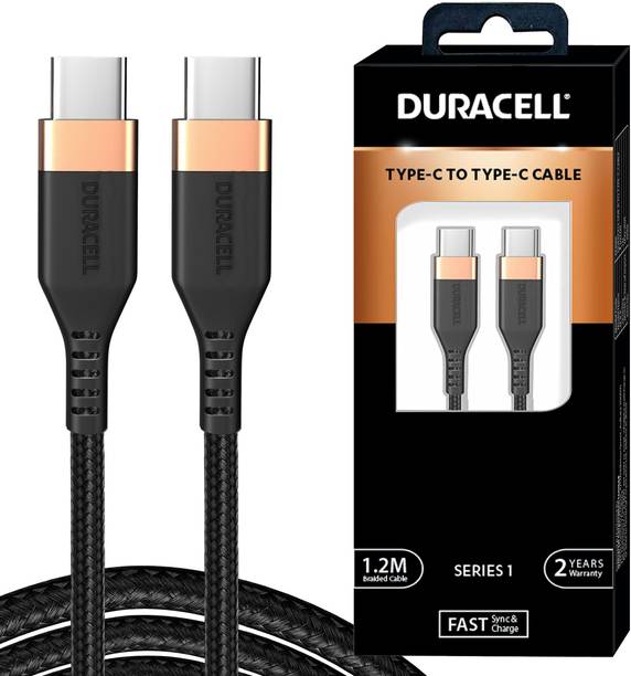 DURACELL USB Type C Cable 4 A 1.2 m USB C To Type C, 4A Braided Sync & Quick Charging Cable, 3.9 Feet (1.2M)
