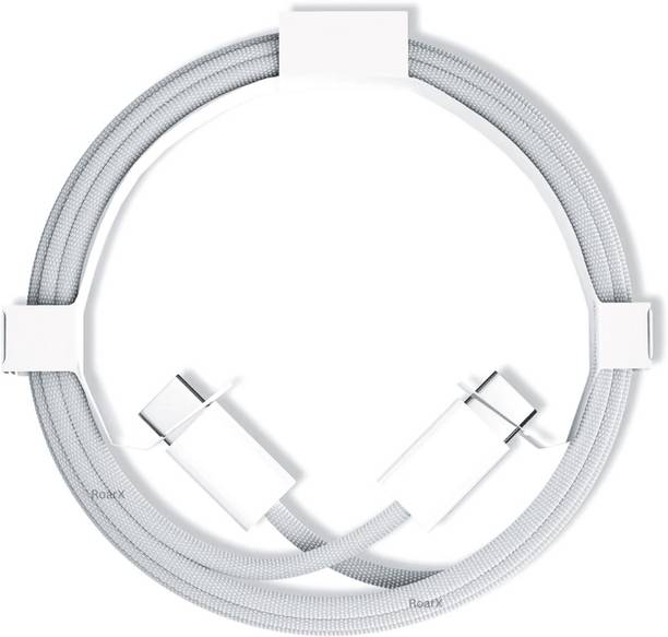 RoarX Type C 6 A 1 m Nylon Braided Type C to C 3.3ft Nylon Braided Charger Cable for iPhone15/iMac/iPad Air/Mini