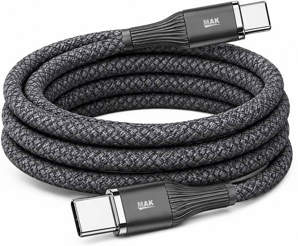 MAK Type C 3 A 1 m Braided Premium Type C to Type C Braided Charging Cable