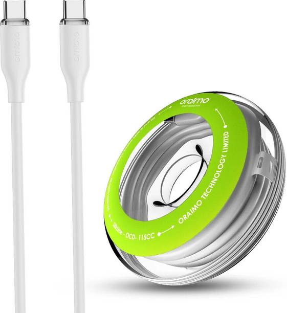 ORAIMO Type C 3 A 1 m 60W Type-C to Type-C Fast Charging Cable|1M Silicone Cable|Dustproof|Carry Case Included (OCD-115CC)