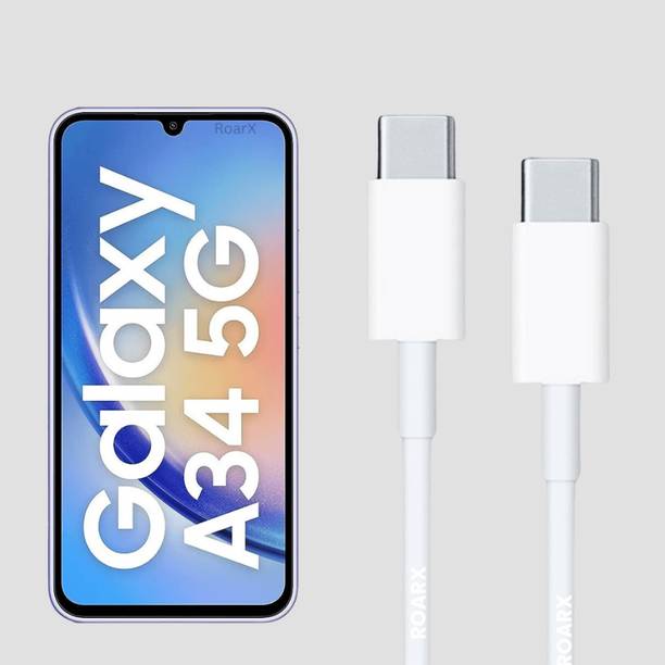 RoarX Type C 6 A 1 m TPE c to c cable Fast Charging for Samsung A34 A54 A23 S23 F34 S22 F54 A14 F14 F23 Original type c to c cable