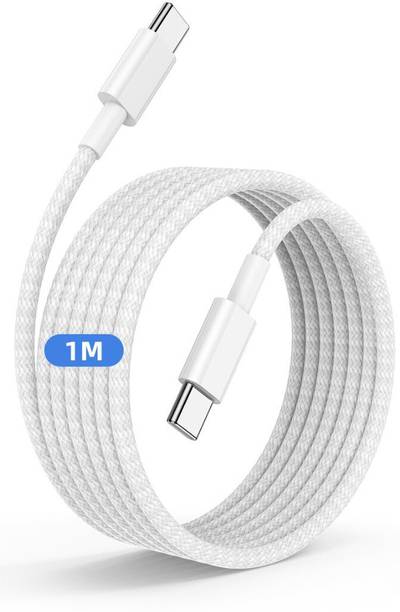 MAK Type C 6 A 1 m 60 W PD Nylon Braided Fast Charging USB C to C Cable Compatible with iOS & Android Devices