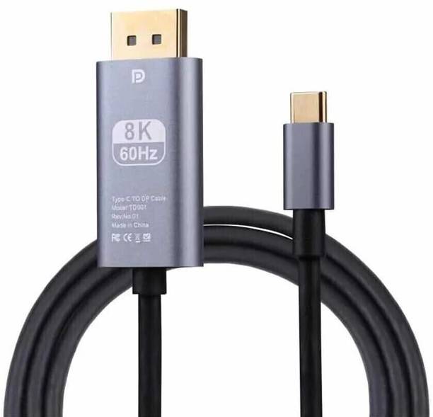 BKC Type C 2 m USB-C to DisplayPort 1.4 Cable – 8K @ 30Hz UHD Thunderbolt 3 Compatible, 2M for Laptop/Monitor