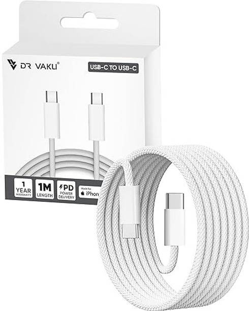 DR VAKU USB Type C Cable 1 m Nylon Braided 480 Mbps Type-C to C Data Cable (Apple MFi Certified)