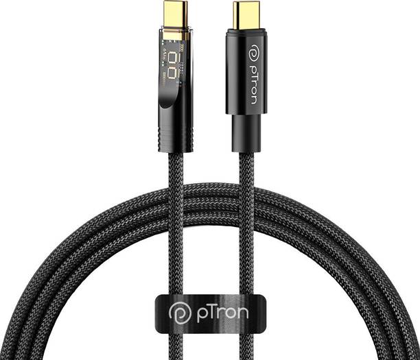 PTron USB Type C Cable 6 A 1 m Unbreakable Nylon Braided Pace