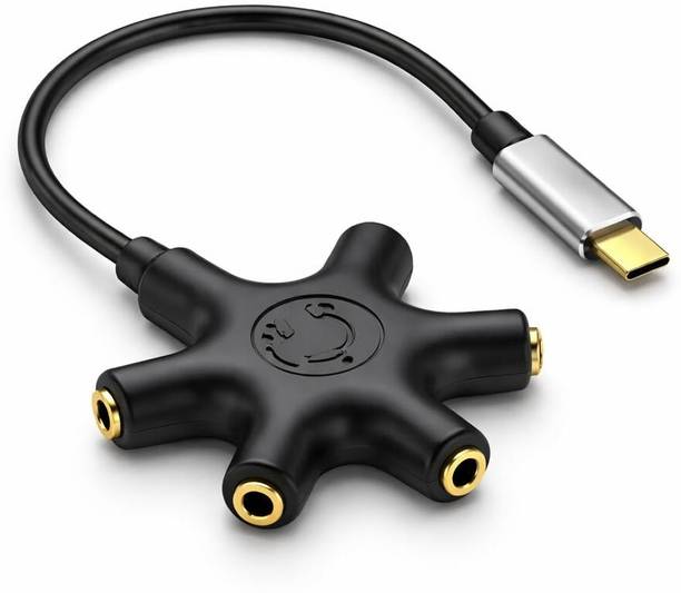 mizi Type C 0.15 m ABS Plastic 5-Way 3.5mm Headphone Splitter | 1 Male to 5 Female Audio Adapter