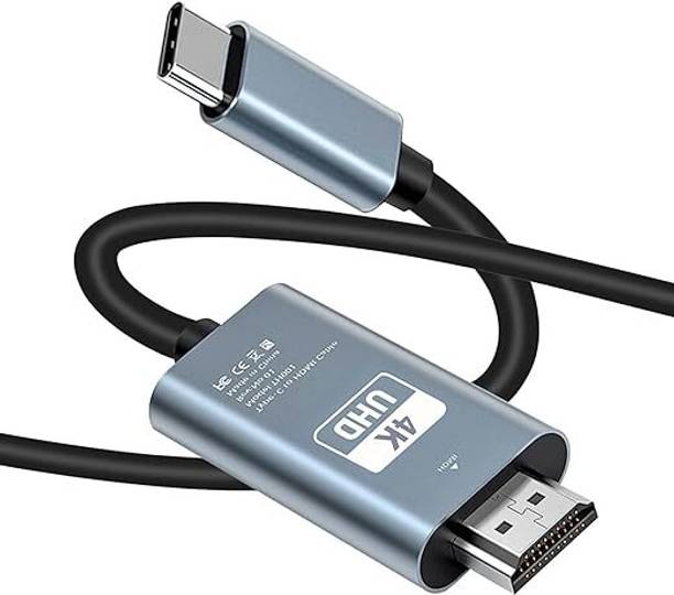 RuhZa USB Type C Cable 2 A 1.5 m plastic Type-C to HDMI Cable for TV and Monitor, HDMI to Type-C Cable