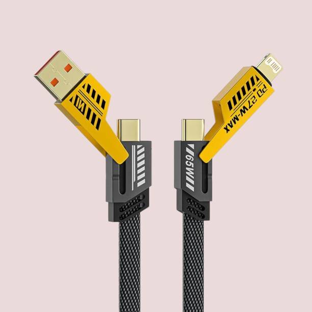 ULTRADART USB Type C Cable 6.5 A 1 m Braided 4 in 1 65W Fast Charging Cable Compatible for-iPhone & Android with MFI Certified (1 Meter)