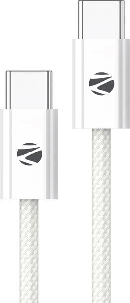 ZEBRONICS USB Type C Cable 1 m ZEB-TT60 Plus (White)