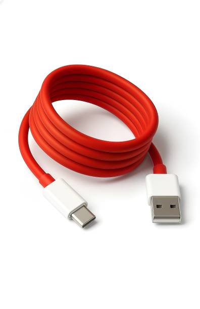 MAK USB Type C Cable 6 A 1 m PVC 65W Dash Warp, Super Vooc, Charging Cable, USB A to Type C Data Sync Fast Charging Cable Compatible with One Plus All Type C Devices