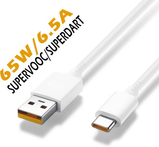 सफा 65W_6.5A SUPER FAST CHARGING CABLE FOR SUPER VOOC, SUPER DART, DASH, WARP, TURBO USB Type C Cable