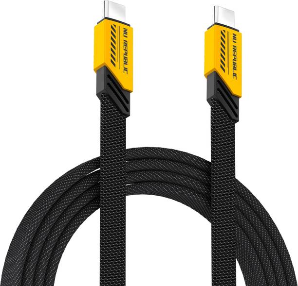 Nu Republic USB Type C Cable 1.2 m Blaze Fusion 120W Type-C to Type-C Carbon Fibre Texture Fast Charge Braided