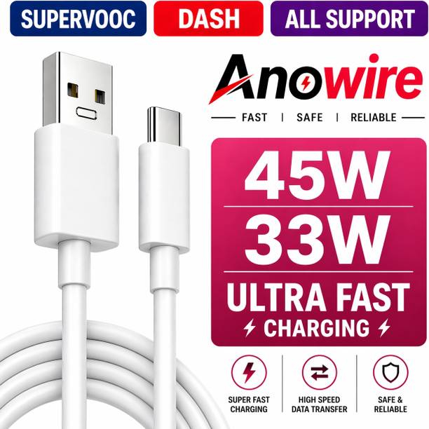 Anowire USB Type C Cable 101 A 1 m All Types, Oppo Vivo OnePlus Samsung Lava Redmi Poco Infinix Tecno nothing