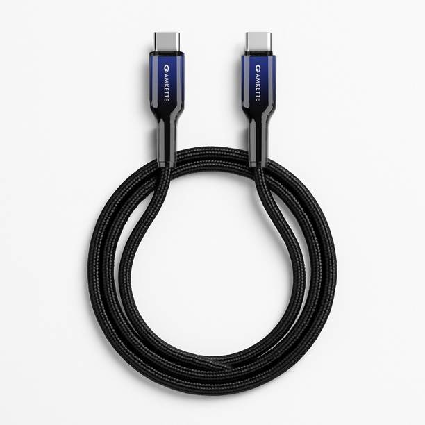 AMKETTE USB Type C Cable 3 A 1.5 m ChargePro 65W Fast Charging USB C to Type C Braided Cable